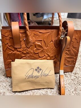Patricia Nash Embossed Floral Leather Lucetta structured bag